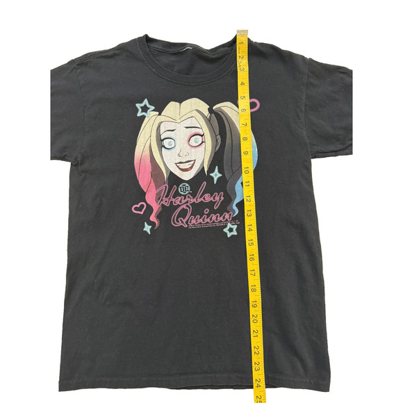 Harley Quinn Shirt Youth Large Black DC Comics Graphic Tee Cartoon Superhero - Picture 4 of 5